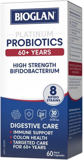 Bioglan Platinum Probiotics 60+ Years 60 Caps x 3 Pack = 180 Caps